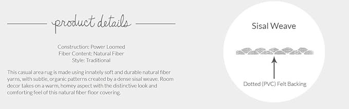 SAFAVIEH Area Rug 6x9 - Natural Fiber Collection - Marble & Linen Color, Sisal, Woven Design with Border (NF143B)