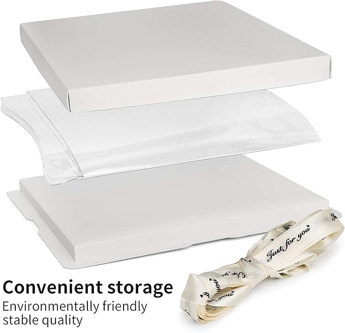 4 Pack Clear Cake Box Carrier 10" X 10" X 9" Cake Packaging Container with Ribbon Transparent Boxes with Lid Gift Package for Birthday Wedding Party, White
