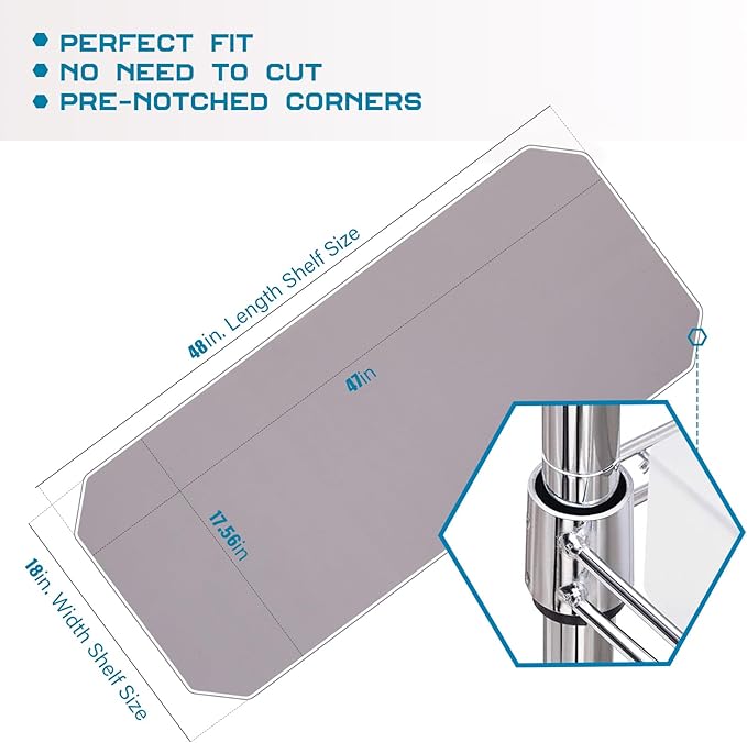 BRIAN & DANY Wire Shelf Liner 18" X 48", Heavy Duty Shelf Liners for Wire Shelving, Waterproof Protector Mats, Set of 5, Charcoal