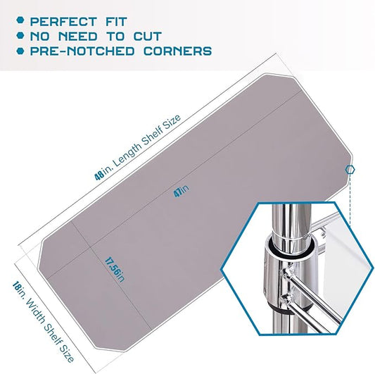 BRIAN & DANY Wire Shelf Liner 18" X 48", Heavy Duty Shelf Liners for Wire Shelving, Waterproof Protector Mats, Set of 5, Charcoal