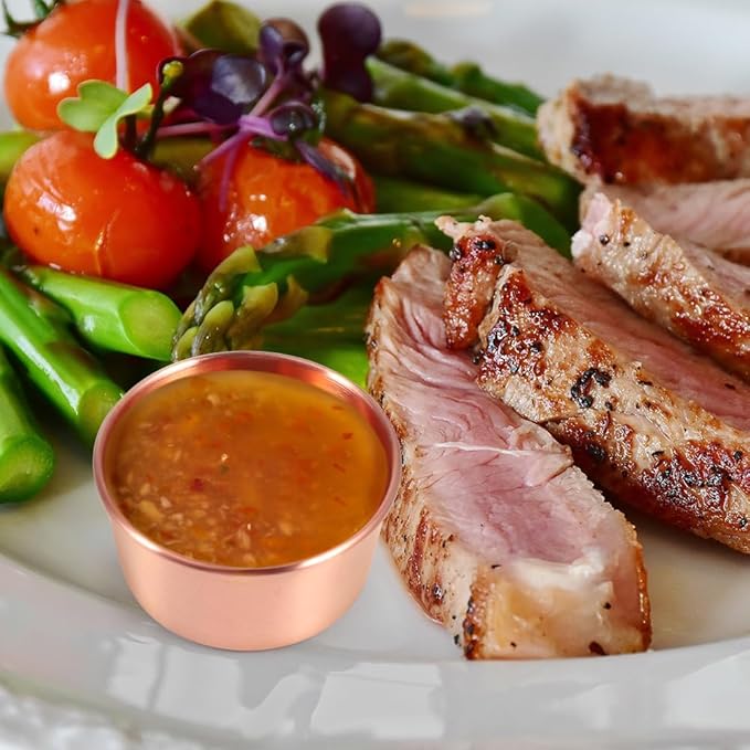 Ramekin Sauce Dipping Bowl Mini Sauce Cups Pudding Condiment Cups for Home Party Restaurant (Rose Gold 12PCS 75ml)