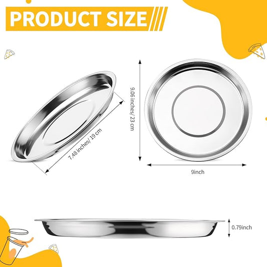 20 Pack 9 Inch Metal Pie Pan Plate Aluminum Steel Pie Tins Bulk Reusable Pizza Pan Weight Steel Standard Version Bakeware Even Heating for Kitchen Pizza Snack Cake