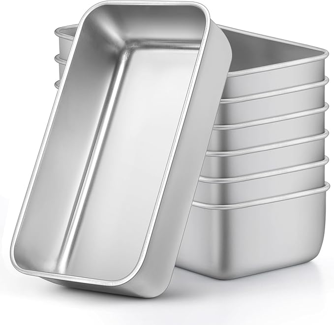 LIANYU Bread Loaf Pans Set of 7, 9x5 Inch Stainless Steel Bread Baking Pans for Homemade Sourdough, Sandwich, Meatloaf, Easy Release & Dishwasher Safe