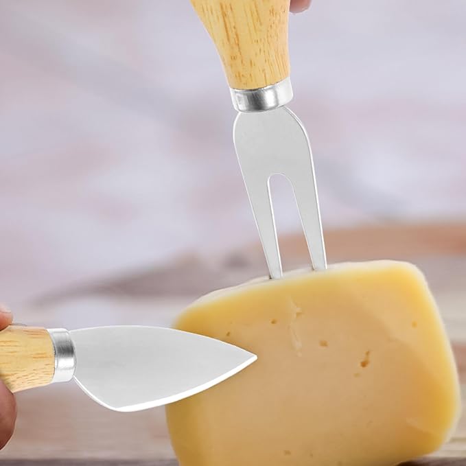 32Pcs Cheese Spreader Set with Wooden Handle Stainless Steel Butter Cutter Spreader Portable Cheese Cutting Spatula Rustproof Spatula Cheese Slicer Reusable Butter Spreader Tool for Cream Cheese