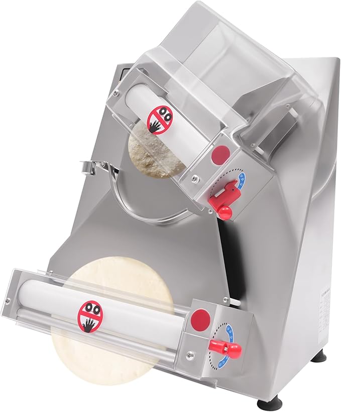 Pizza Dough Roller Machine,Pasta Maker,4-12" Automatic Commercial Dough Roller Sheeter, Stainless Steel Adjustable Thickness Dough Machine, for Pasta Maker Equipment