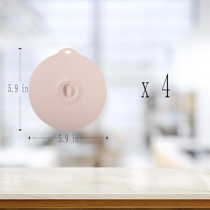 4"-12" Silicone Lids for Cups Bowls Plates Pans, Microwave Splatter Cover, Kitchen Containers Lids Cover for Food Storage, Small 5.9" 4 Pack