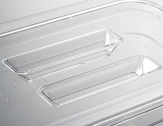 CURTA 6 Pack NSF Food Pan Cover, 1/2 Size Clear Polycarbonate Notched Lid with Handle for Commercial Food Pan, Dishwasher & Freezer Safe Plastic Clear