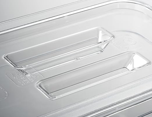 CURTA 6 Pack NSF Commercial Food Pan Cover, Full Size Clear Polycarbonate Notched Lid with Handle for Commercial Food Pan, Dishwasher & Freezer Safe Plastic Clear