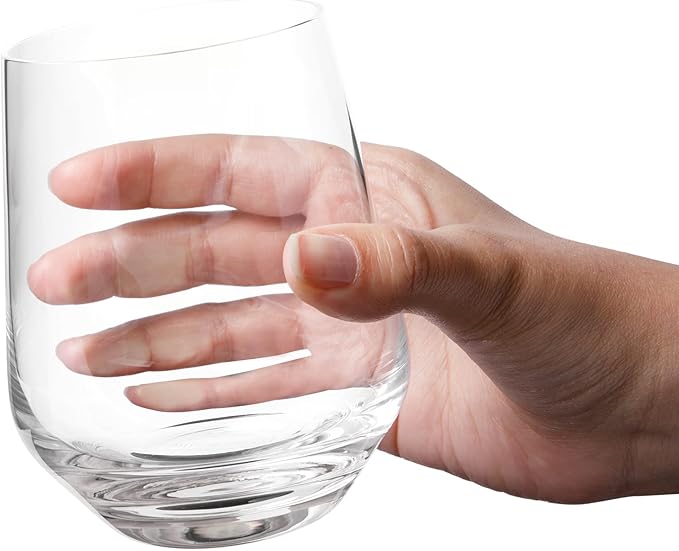 Larder & Vine Crystalline Glassware Tumbler Set, Artisan Drinkware for Cocktails, Water, Whiskey or Spirits, Handmade in Poland (Classic Short)