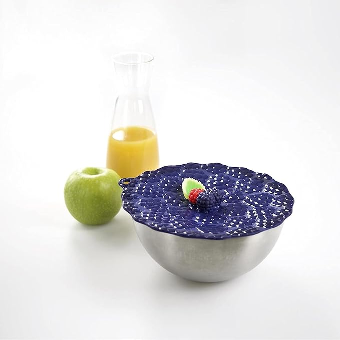 Charles Viancin - Berries Lid Gift-Box - Set of 4 Silicone Lids for Food Storage and Cooking - 11''/28cm + 9''/23cm + 8''/20cm + 4''/10cm - Airtight Seal on Any Smooth Rim Surface