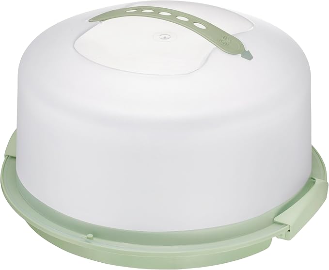 Tribello Extra Large Cake Storage Container, Cake Carrier With Handle Holds Cake 12 X 12 X 5 (Mint Green)