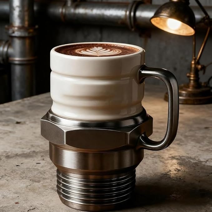 Spark Plug Mug, Unique Creative Design Travel Coffee Mug, Ceramic Travel Coffee Mugs, Engine Spark Plug Design, Funny Car Enthusiast Gift for Mechanics Auto Enthusiasts Collectors(1pc)