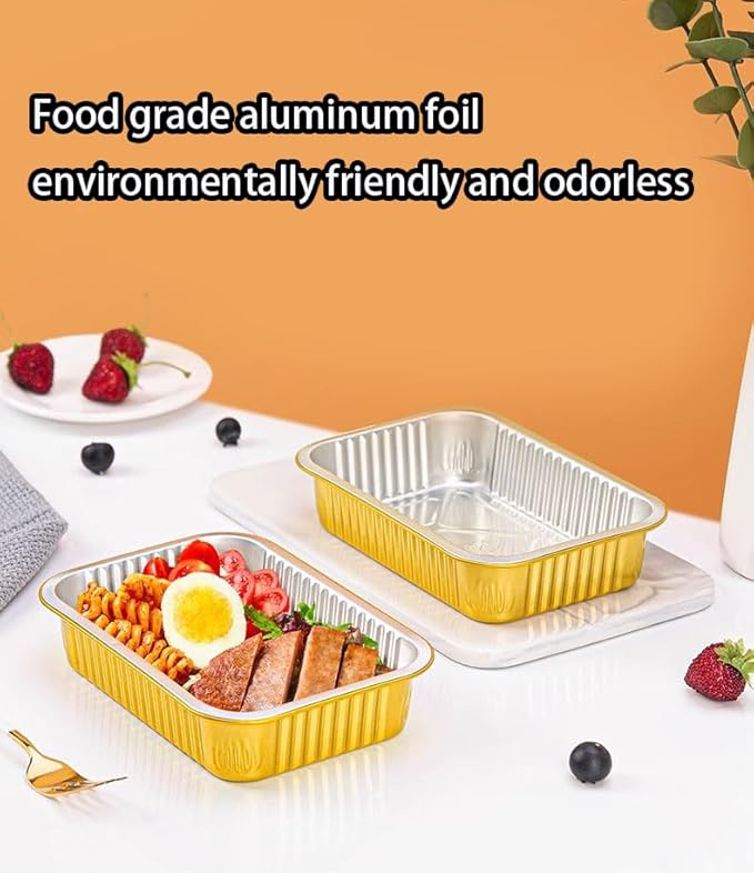 Aluminum foil baking Pans Heavy Duty 2LB Small foil pan 8.5"×6" 20pack Disposable, For Microwave & Oven Safe Cooking