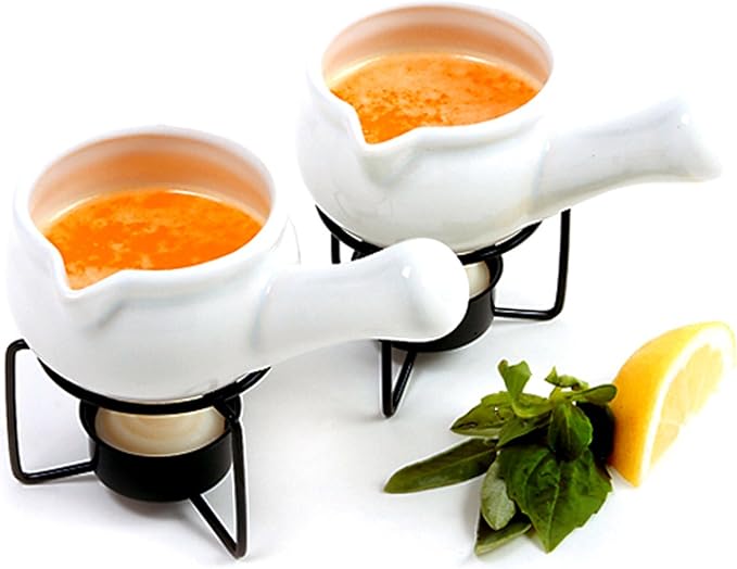 Norpro 210 Ceramic Butter Warmers, Set of 2, 1/3 cup/3 oz., White