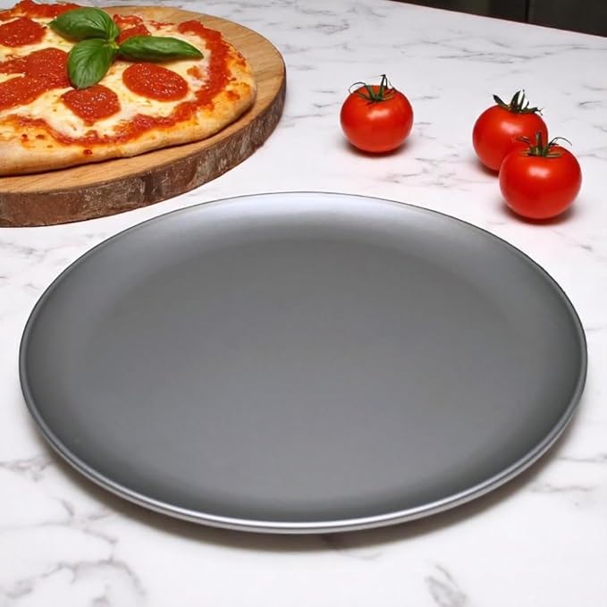 OvenStuff Nonstick 12-inch Pizza Pans, Set of 2, Gray