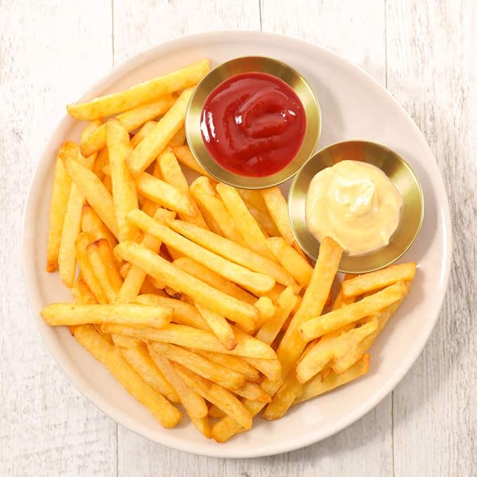 8 Pack 3.2inch Stainless Steel Sauce Dishes Mini Individual Saucers Bowl Round Seasoning Dishes Sushi Dipping Bowl Appetizer Plates, Golden