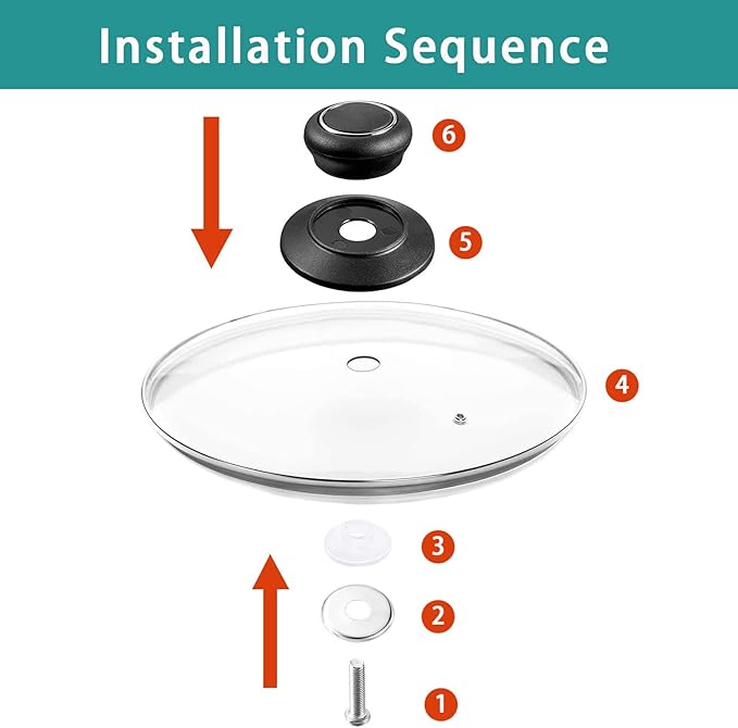8 Inch Glass Lid for Frying Pan, Fry Pan Lid, Skillet Lid, Pan Lid with Handle, Compatible with Lodge 8 Inch Cast Iron Skillet - Tempered Replacement Cover, 8"/20cm, Clear