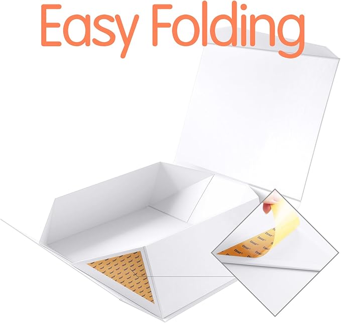 19.2x15.8x7 Inches, 5 Extra Large Gift Boxes with Lids, Groomsmen Proposal Boxes with Magnetic Closure, Bridesmaid Proposal Boxes, Giant Gift Boxes for Clothes and Large Gifts (Glossy White)