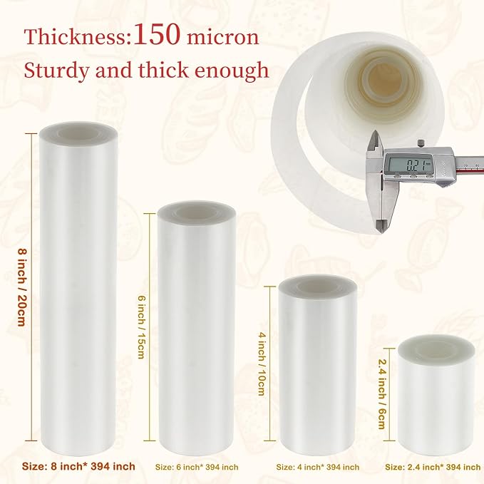 Cake Collar, Transparent Cake Rolls, Clear Cake Strips, DIY Acetate Sheet, Surrounding Edge for Baking Decorate, Chocolate Mousse Cake Elegant Cake Wrapping 8X394 inch