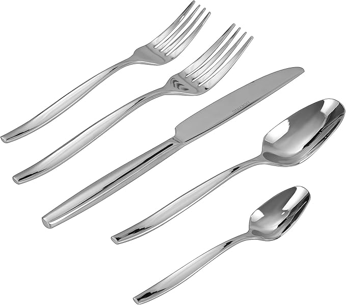 30-Piece Silverware Set,Stainless Steel Flatware Utensils Cutlery Set for 6,Including Steak Knife Fork and Spoon,Dishwasher Safe,Modern Tableware for Home & Dining