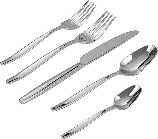 30-Piece Silverware Set,Stainless Steel Flatware Utensils Cutlery Set for 6,Including Steak Knife Fork and Spoon,Dishwasher Safe,Modern Tableware for Home & Dining