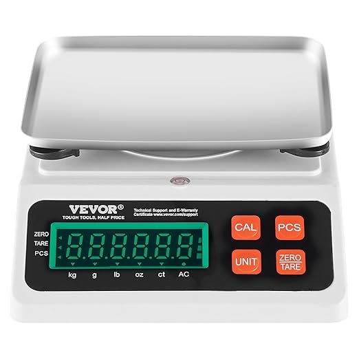 VEVOR Industrial Counting Scale, 10 kg x 0.1 g, Digital Scale for Parts and Coins, g/kg/lb/oz/ct Units, Electronic Gram Scale Inventory Counting Scale Kitchen Jewelry Counting Scale with LED Screen