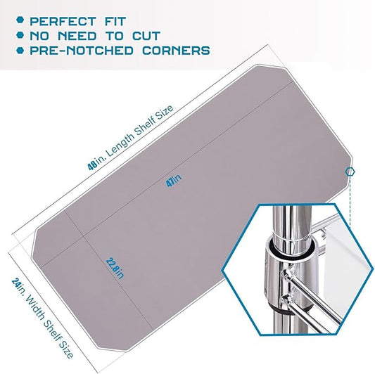 BRIAN & DANY Wire Shelf Liner 24" X 48", Heavy Duty Shelf Liners for Wire Shelving, Waterproof Protector Mats, Set of 4, Charcoal