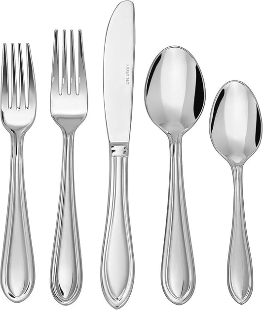 30 Piece Silverware Set,Stainless Steel Flatware Set Service for 6,18/0 Rust-Proof Utensils Cutlery Set with Forks & Spoons,Mirror Polished Dishwasher Safe-Home Kitchen Eating Tableware (30)