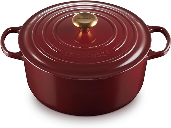 Le Creuset Enameled Cast Iron Signature Round Dutch Oven, 7.25 qt., Rhone