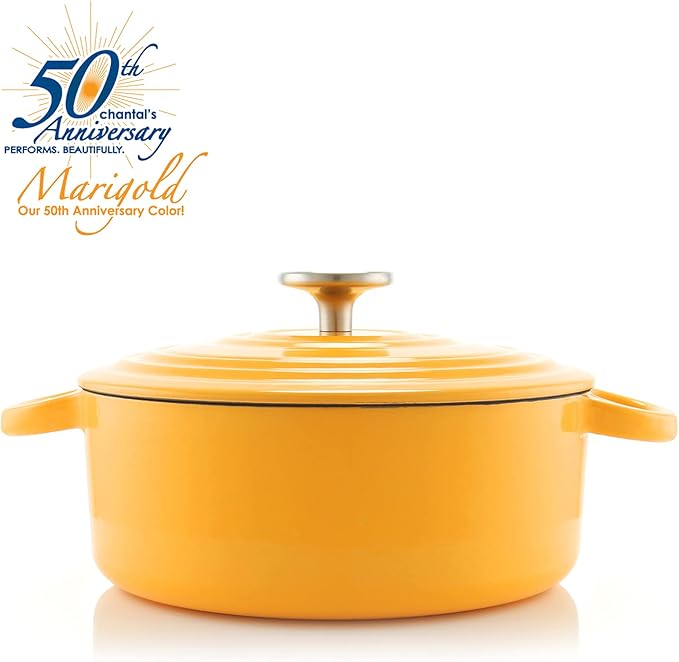 Chantal Enameled Cast Iron Cookware, 4 pc Set, Marigold