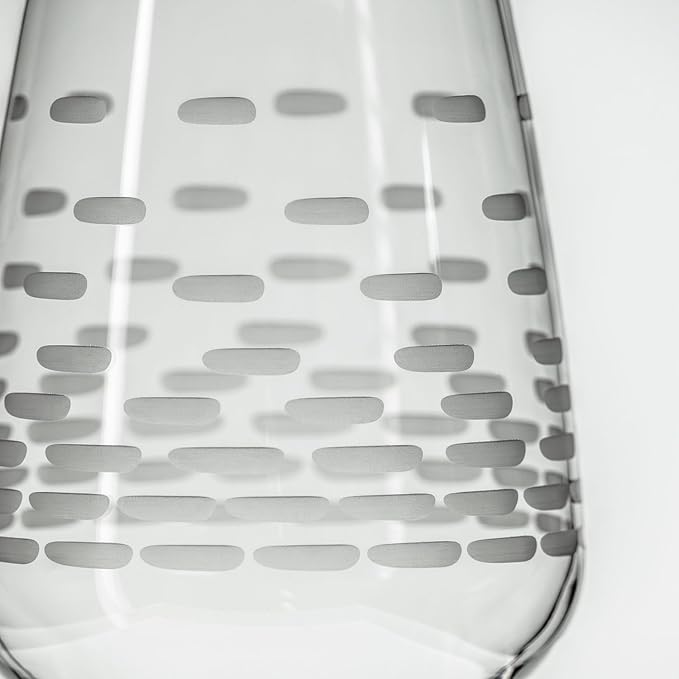 Rolf Glass Strata All Purpose Wine Glass | Made in America | Large 19.5oz Wine Glass | Diamond Engraved Crystal Glass | Contemporary Geometric Brick Design | Red or White Wine | Set of 2