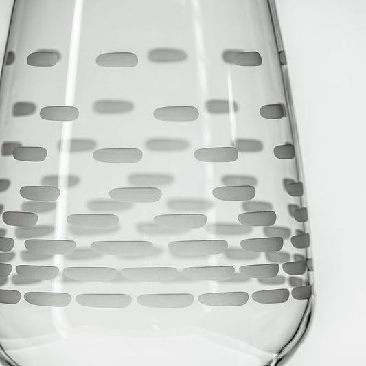 Rolf Glass Strata All Purpose Wine Glass | Made in America | Large 19.5oz Wine Glass | Diamond Engraved Crystal Glass | Contemporary Geometric Brick Design | Red or White Wine | Set of 2