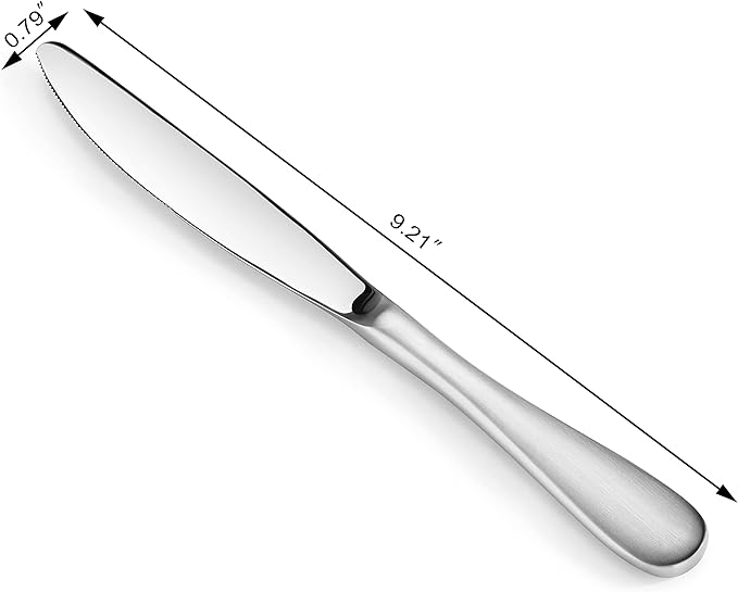 Artaste 1029086 Rain Stainless Steel Dinner Knife, Matte Finish Handle, 12-Piece