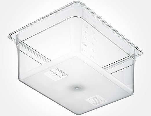 CURTA 6 Pack NSF Food Pans, Half Size 6 Inch Deep, Commercial Polycarbonate Plastic Clear Freezer-Safe