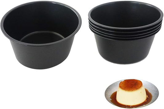 Muffin Pan Individual, 6Pcs Jumbo Muffin Tin Set, Nonstick Round Cupcake Pan for Baking Muffins, Popover, Egg Tarts, Quiche - Carbon Steel, Black