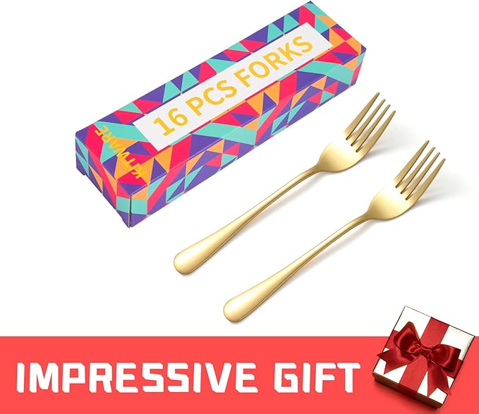 Gold Dinner Forks 16 Piece