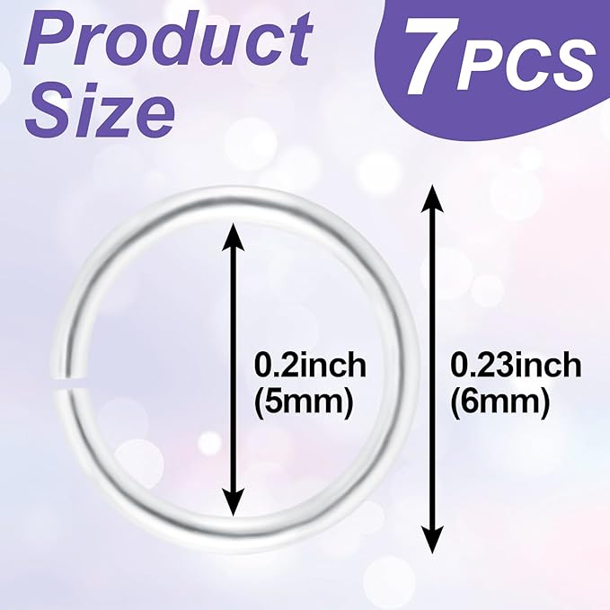 8pcs Jump Rings for Jewelry Making, 925 Sterling Silver Split Jump Ring, 4mm Double Loops Small Key Rings Open Connector Closures for Necklace Bracelets Jewelry Marking