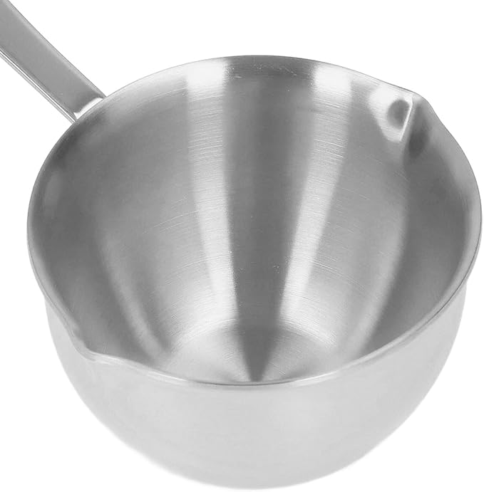 Butter Warmer Pot, 0.8 Quart Milk Warmer Pot with Dual Pour Spouts,Stainless Steel Chocolate Melting Pot,Multifunctional Sauce Pan,for Stove Top, Coffee Tea Soup Warming