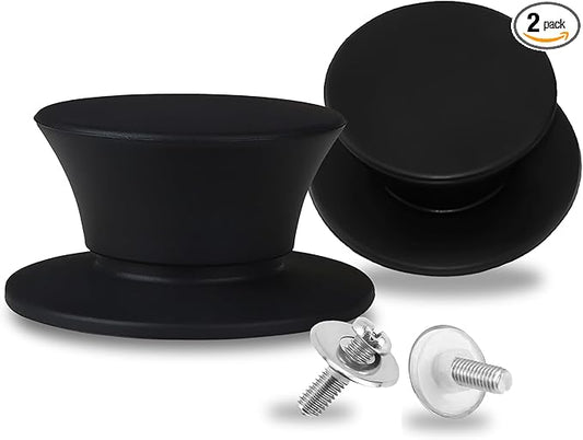 Replacement Silicone Knobs for Pot Lid, Soft Universal Pan Lid Handles - Heat Resistant and Non-Slip Holding Handle Knobs for Kitchen Cookware Lids and Covers - Dishwasher Safe (2 Pack)