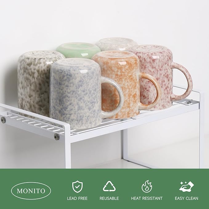 17 OZ Coffee Mugs Set of 6, Modern Mugs Set with handle for Tea/Latte/Cappuccino/Milk/Cocoa.