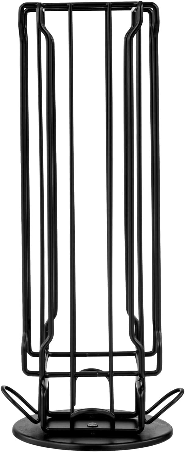 MyGift Black Metal Coffee Pod Capsule Holder Stand Rotating Carousel, Compatible with Vertuoline Pod, Coffee Bar Organizer Rack - Holds 20 Capsules