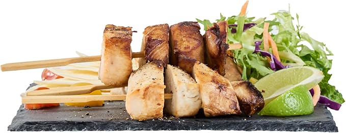 Restaurantware Slate Serving Tray 1 Pack of 8 x 8" Foam Feet Charcuterie Stone Plate Rustic Edges Freezable Black Square Serving Display Cheese Board for Kitchen, Gourmet, Dining, Parties