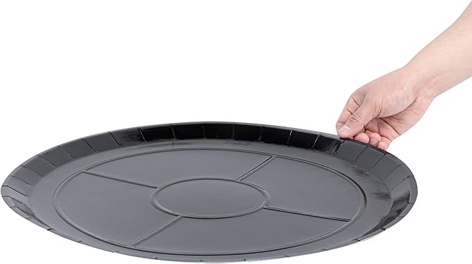 Restaurantware-Eco Pie 18 Inch Paper Pizza Trays, 50 Round Pizza Pans - Oven-Ready, Microwavable, Black Paper Pan For Large-Sized Pizzas, For Baking, Cooking, Bread, Meat, Or Pies