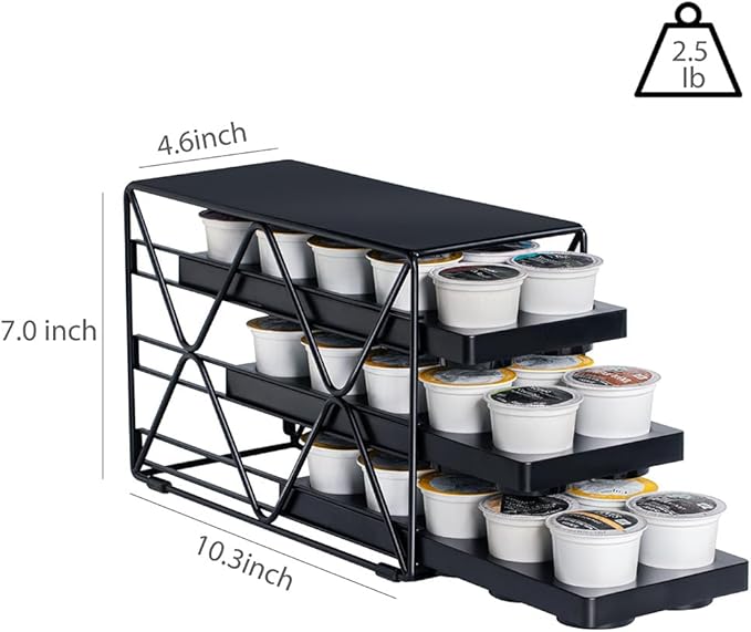 3 Tier Coffee Pod Holder for KCup Organizer Save Space Countertop Kitchen(30 Pods )