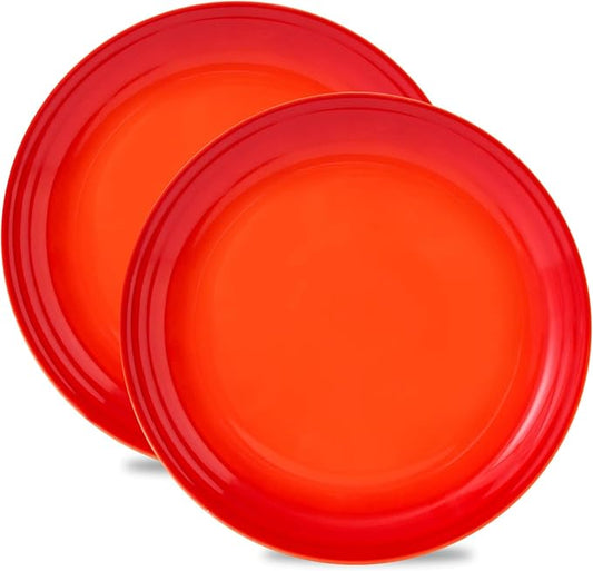 Hasense Ceramic Dinner Plates Set of 2, 10 Inch Premium Dinnerware Dishes, Salad Serving Plates Elegant & Durable, Oven, Microwave & Dishwasher Safe,Perfect for Family and Entertaining,Gradient Orange