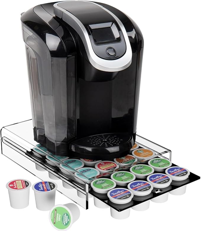 K Cup Holder，Coffee Pod Holder Drawer Capsule Display Storage for K-cup 24pods