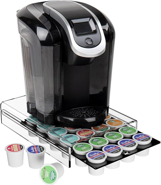 K Cup Holder，Coffee Pod Holder Drawer Capsule Display Storage for K-cup 24pods