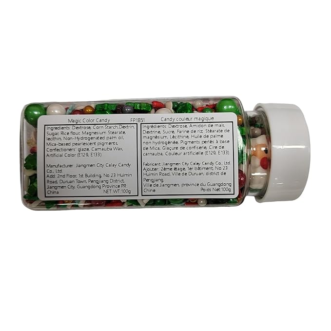 Christmas Sprinkles Edible Santa Claus Red and Green Pearl Sprinkles Mix Holiday Christmas Themed Cake Cupcakes Toppers Decoratings