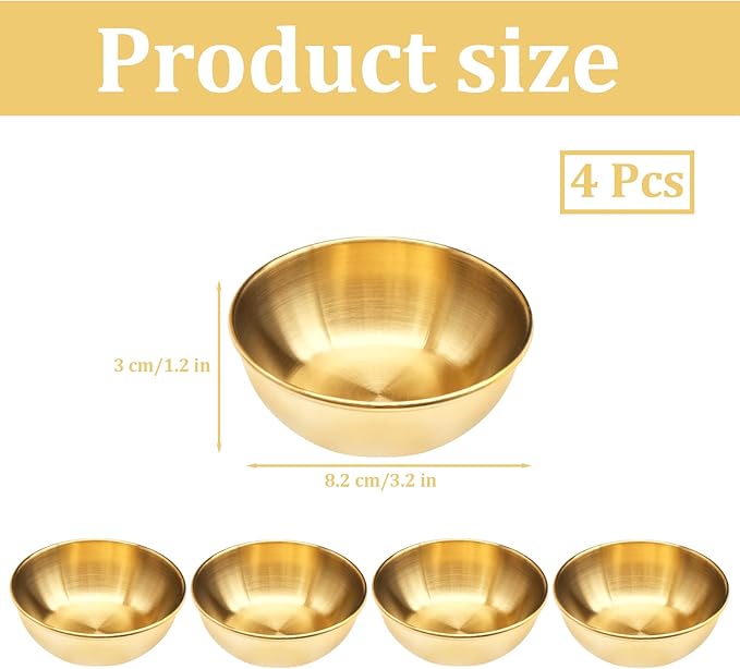 Gold Sauce Dip Bowls (4 pcs)