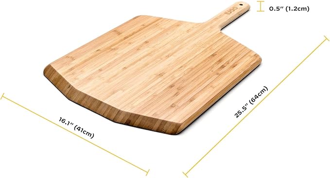 Ooni 16” Bamboo Pizza Peel – Wooden 16 Inch Serving Board, Pizza Spatula Paddle, Pizza Oven Accessories